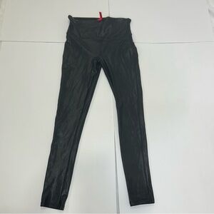 Spanx Black High-Waisted Leggings Faux Leather women’s Medium